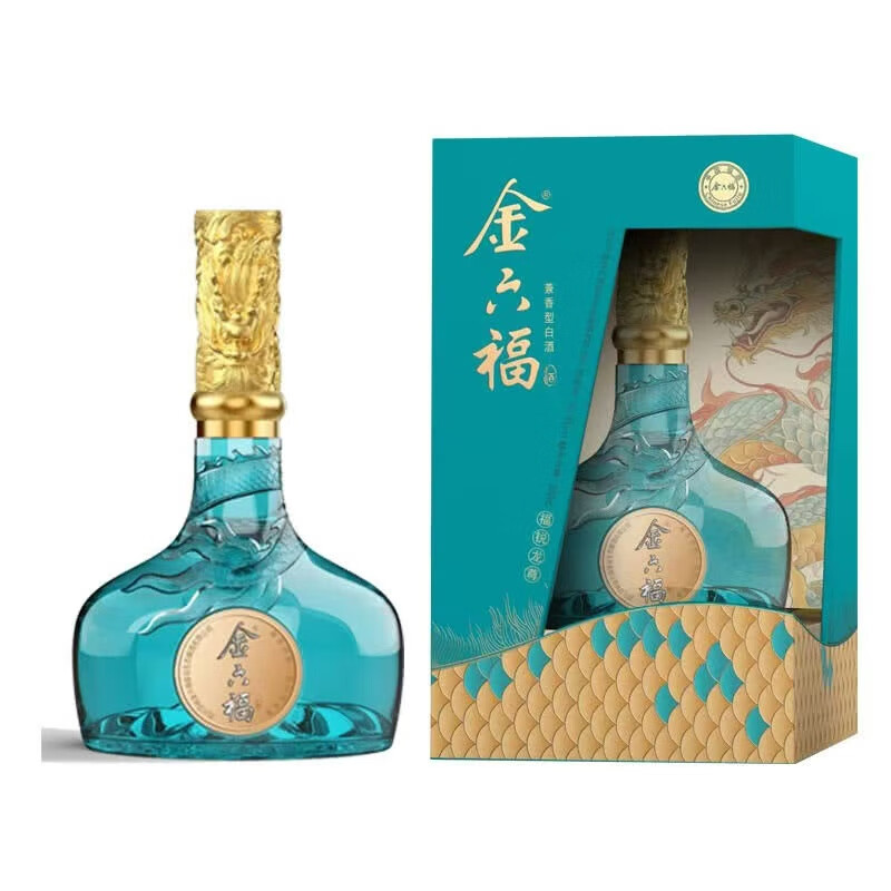 金六福50.8度福锐龙尊兼香型白酒礼盒整箱500ml*6瓶纯粮食酒送礼