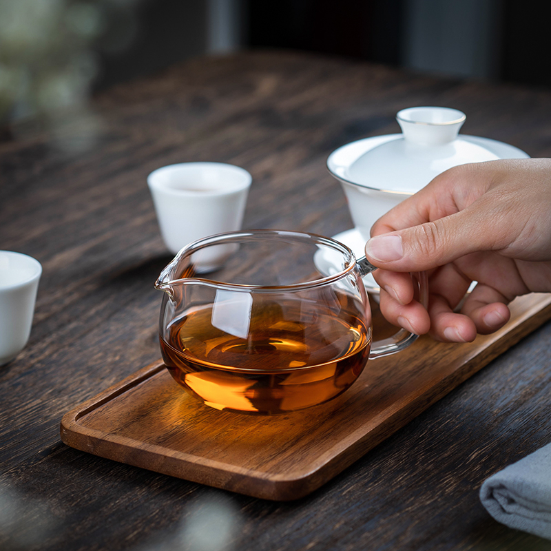 公道杯分茶器玻璃耐热杯子复古风茶台主人泡茶小清新普洱茶玉带倒 - 图2