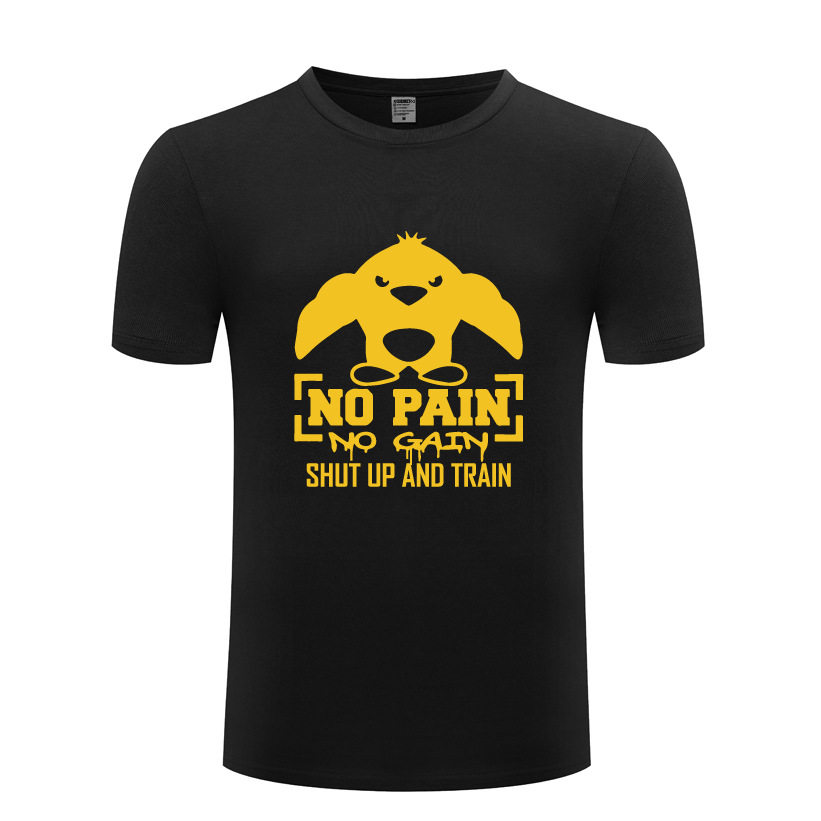 男式短袖T恤 No Pain No Gain Shut Up and Train 健身塑身训练 - 图1