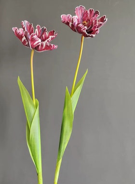 仿真油画复古EVA火烈鸟郁金香鹦鹉郁金香 家居婚庆装饰花批发
