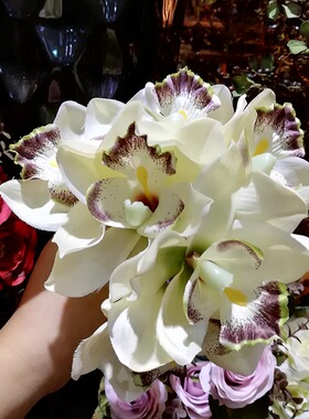 复古蕙兰创意摆件样板间塑料花