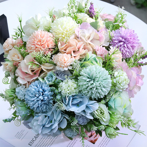 仿真花假花摆设客厅摆件餐桌干花手捧小花束绢花家居装饰塑料花艺 - 图1