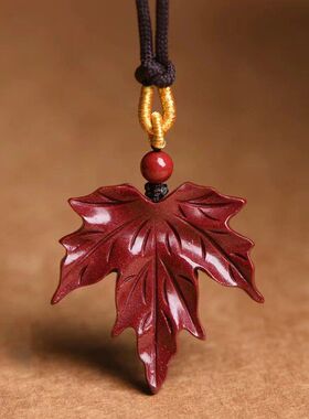 锁骨情侣项链链挂件枫叶毛衣链