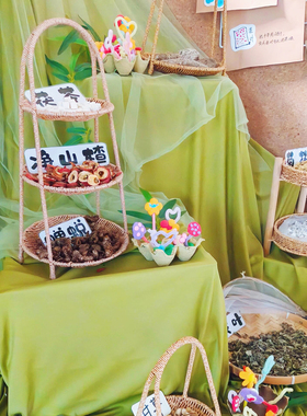 幼儿园春日绿色国风纱缦布置环创