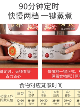 无孔不串味电蒸锅多功能家用自动