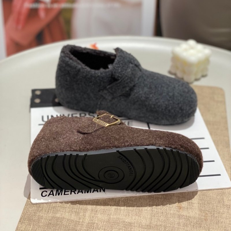 勃肯鞋女2025年冬季新款保暖棉鞋毛呢复古舒适轻便休闲加绒毛毛鞋,淘宝优惠券,粉丝福利购,淘宝优惠卷