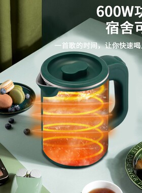 1升小烧水壶电热烧水壶0.8升一人宿舍小型mini迷你容量功率304杯2