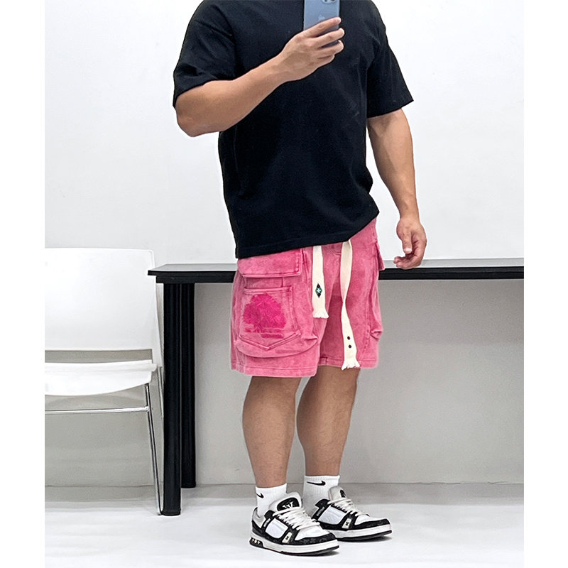 430g克重水洗扎染重磅棉!宽松多袋短裤五分裤潮男时髦跳舞ins风厚,淘宝优惠券,粉丝福利购,淘宝优惠卷