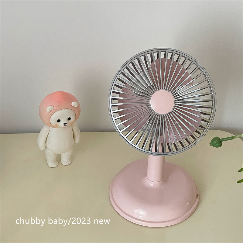 chubbybaby*旧时夏天复古造型三色简约台式充电usb便携可爱小风扇 - 图3