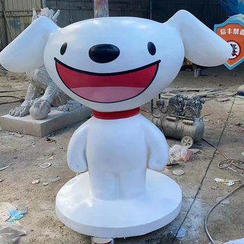 ກາຕູນ Jingdong ຫມາ sculpture ສູນການຄ້າ doll ຫມາ mascot ປະຕູຕົບແຕ່ງ fiberglass ສັດຮູບແບບການປັບແຕ່ງພູມສັນຖານ