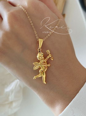 keai原创欧美钛钢美国吊牌项链