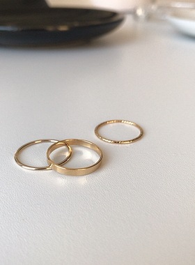 极简KEAI女美国14K包金百搭戒指