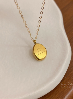 明智自己吊坠项链手工美国14k