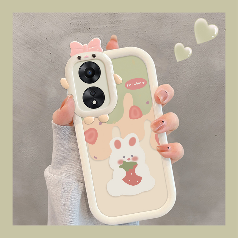 适用于OPPOA58卡通绘画手机壳小怪兽奶酪熊软硅胶透明壳OPPOA58X全包边防摔保护套网红女款 - 图0