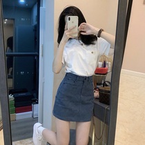 2022 Summer new womens clothing Spring Festival Brother-in-law Fried Street Denim Foreign Dress Superior salt series Two-style suit