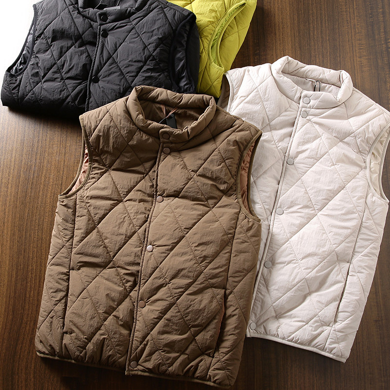 复古绗缝！防风保暖！秋冬男女纯色时尚立领休闲棉马甲背心外套潮,淘宝优惠券,粉丝福利购,淘宝优惠卷