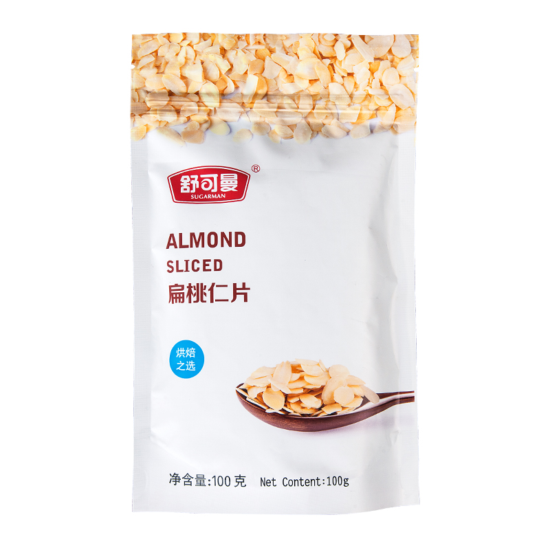 舒可曼巴旦木切片 扁桃仁杏仁片 烘焙原料 蛋糕饼干面包装饰100g