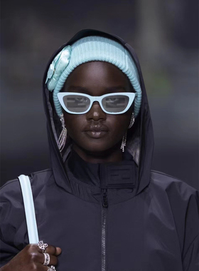 防晒猫眼窄框女折叠墨镜太阳眼镜