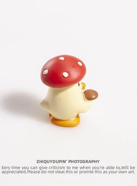 蘑菇小鸟生日礼物装饰品治愈系