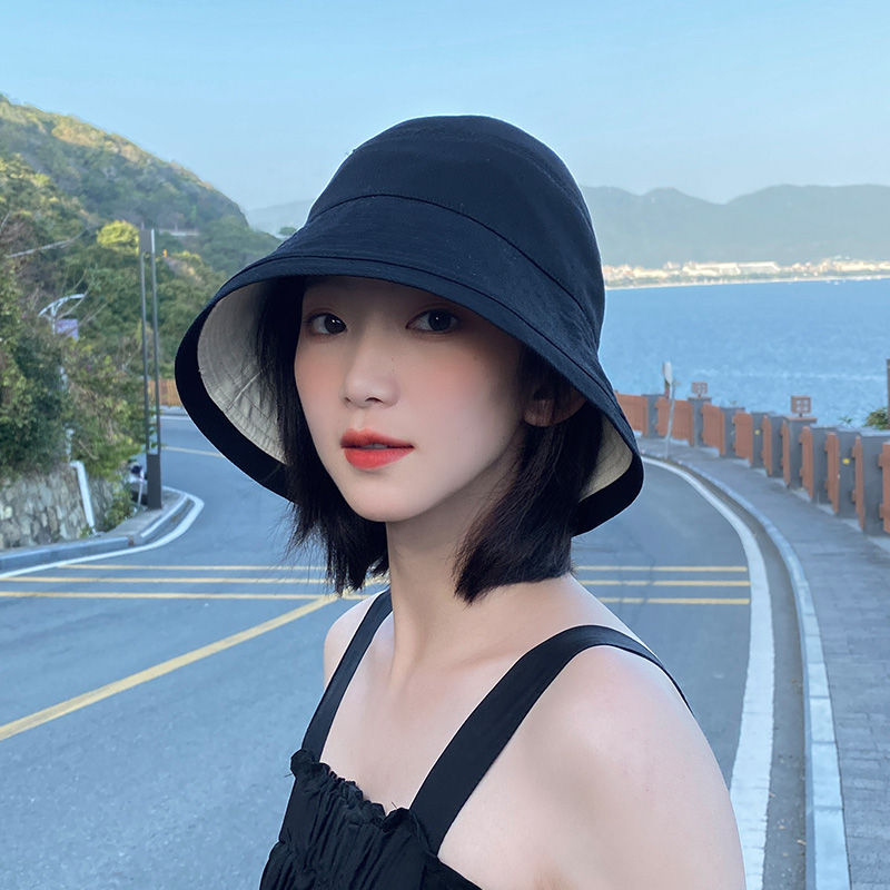 诗麦蝶旗舰店渔夫帽女帽子防晒夏季遮阳遮脸百搭水桶帽韩版紫外线太阳帽日系潮0