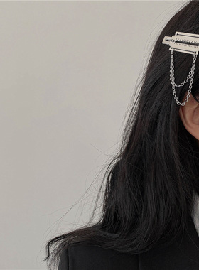 刘恋同款刀片链条个性发夹