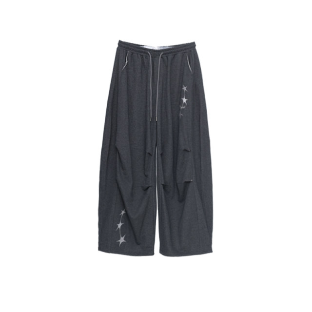 CBXLAB hip-hop ຍີ່ຫໍ້ trendy hip-hop draped star raw edge trousers jazz ງ່າຍດາຍເຕັ້ນ slimming ກິລາ