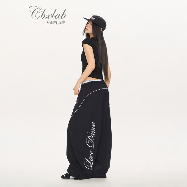 CBXLAB hip-hop trendy brandy curved line drape hip-hop high street trousers jazz hot girl dancing casual pants trendy