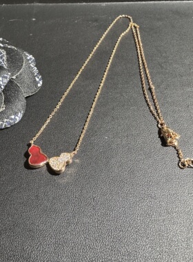 包邮黄铜2026新款5字葫芦马蹄项链锁骨链女颈链字母百搭时尚简约