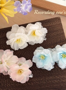新款春季樱花桃花小抓夹少女心