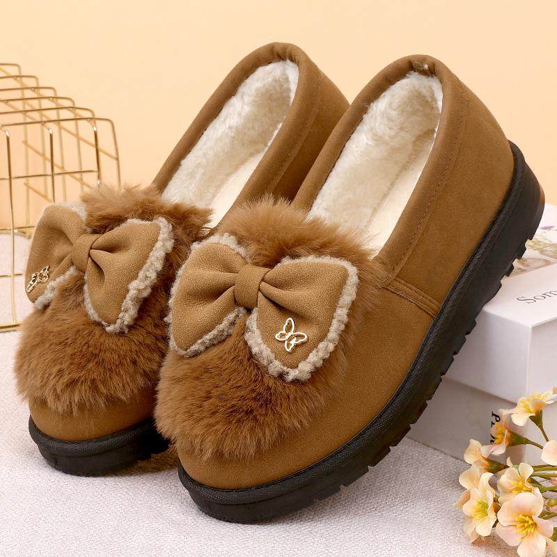毛毛鞋冬天外穿老北京布鞋女棉鞋蝴蝶结防寒保暖豆豆家居妈妈棉靴,淘宝优惠券,粉丝福利购,淘宝优惠卷
