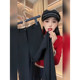 Flag-bottom pants for women with high waist slimming floor trousers
