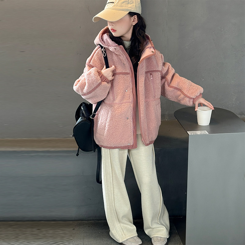 女童外套秋冬款2025新款儿童冬装羊羔绒上衣女大童夹棉加厚毛毛衣,淘宝优惠券,粉丝福利购,淘宝优惠卷
