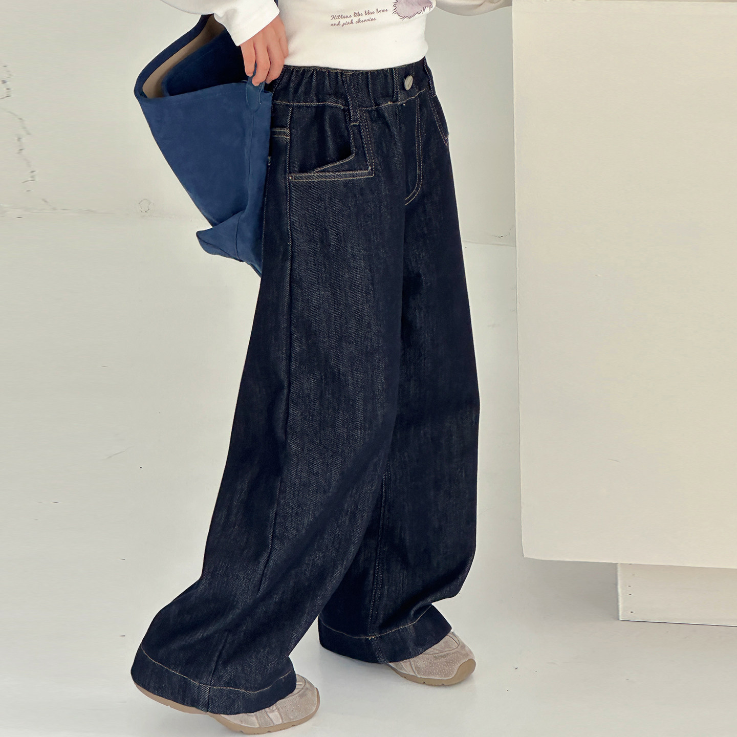 女童裤子2025新款好看女孩儿童大童秋冬加厚加绒阔腿裤加绒牛仔裤,淘宝优惠券,粉丝福利购,淘宝优惠卷