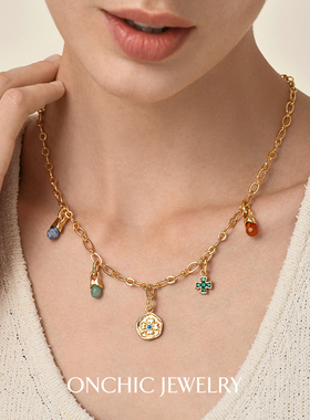 【李佳琦直播间】Onchic捕梦DIY素链项链女中长款锁骨链金色