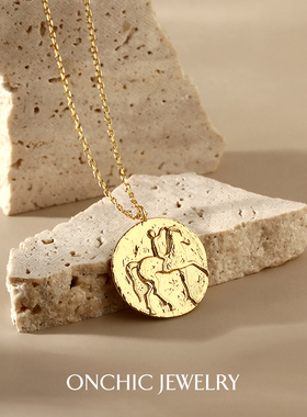 轻奢小众金币锁骨链蔡徐坤同款