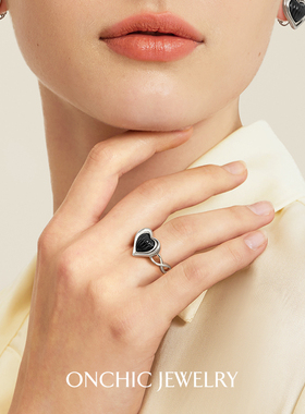 Onchic天然白母贝爱心戒指女