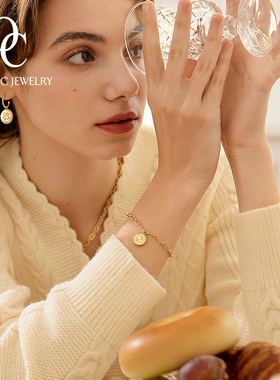 onchic小心诗四叶草手链女ins小众设计轻奢高级复古手饰生日礼物