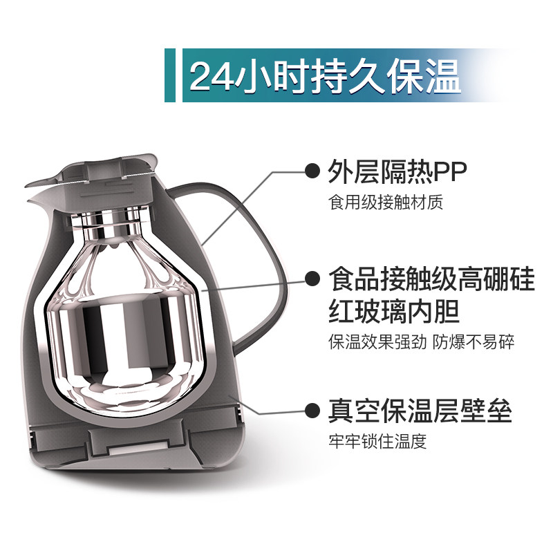 【淘宝心选】企鹅玻璃内胆家用暖水壶 淘宝心选保温壶