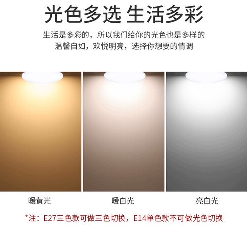暖光灯泡LED龙珠泡超亮家用节能灯E27螺口卧室温馨客厅白光暖黄光 - 图2