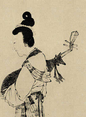 明人草书琵琶行并画真迹精准复制书房玄关办公室可装裱挂画