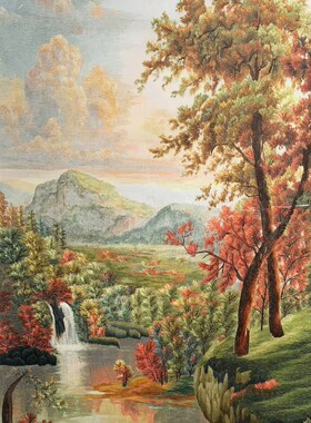 苏秀天地手工苏绣刺绣欧式风景油画玄关客厅书房装饰刺绣挂画苏绣