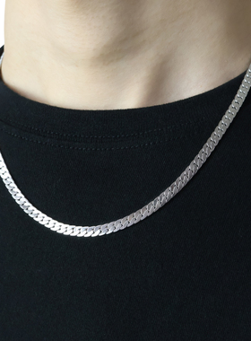 四方面加密钛钢古巴项链