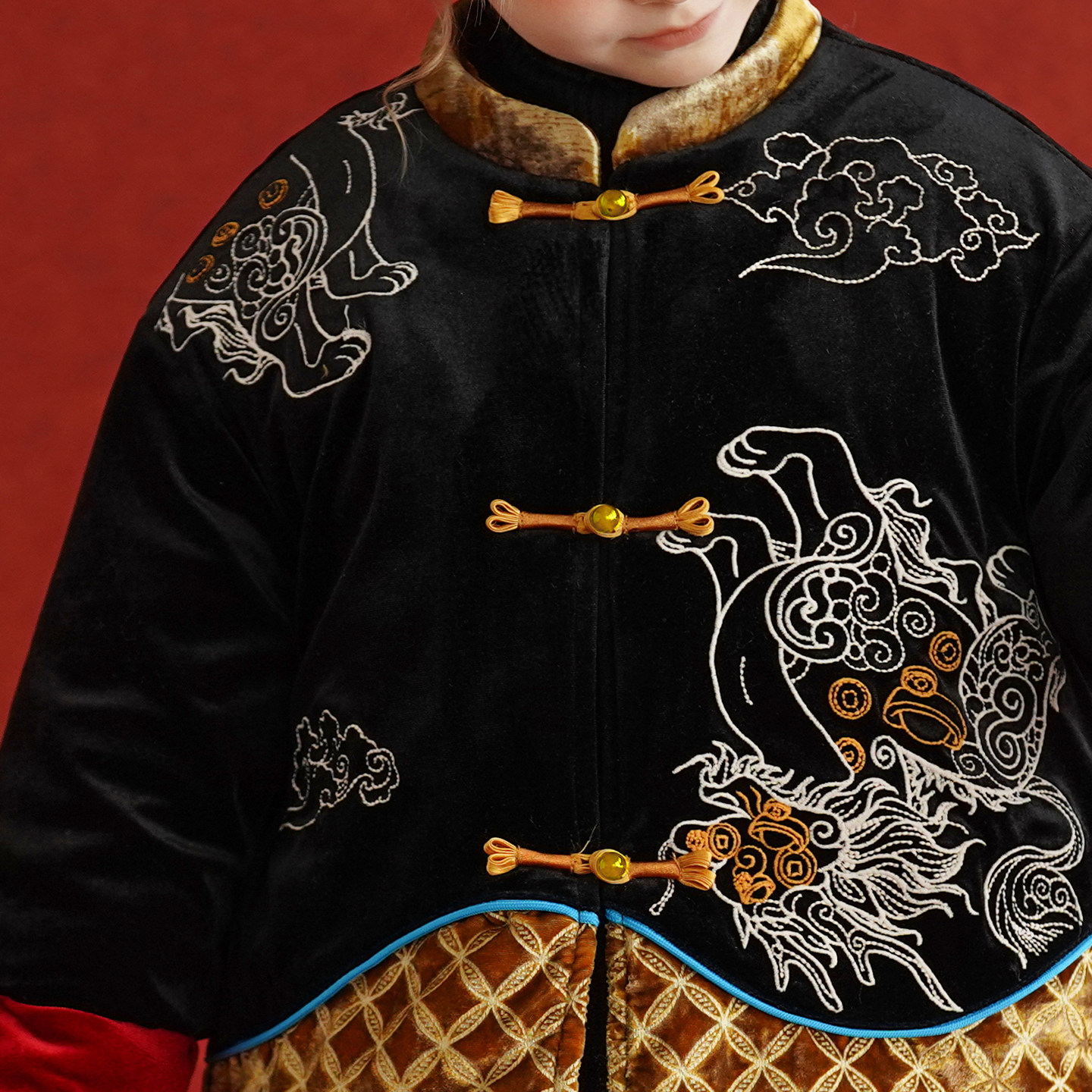 砚台家女童马年新中式国风夹棉外套冬装新款宝宝保暖唐装马甲裙子,淘宝优惠券,粉丝福利购,淘宝优惠卷