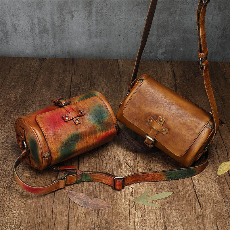 复古牛皮2020新款单肩个性盖斜跨包 复美女士包袋