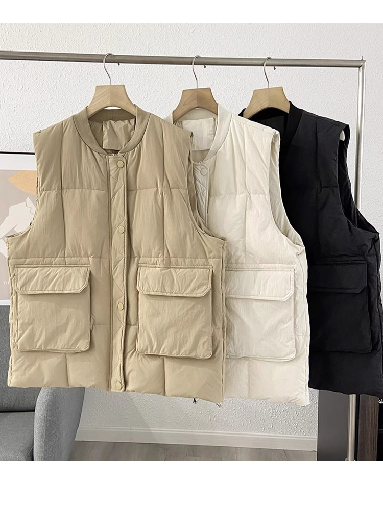 2023秋冬新款圆领时尚格子马夹