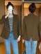 Fashionable and casual Korean style rear slit suit