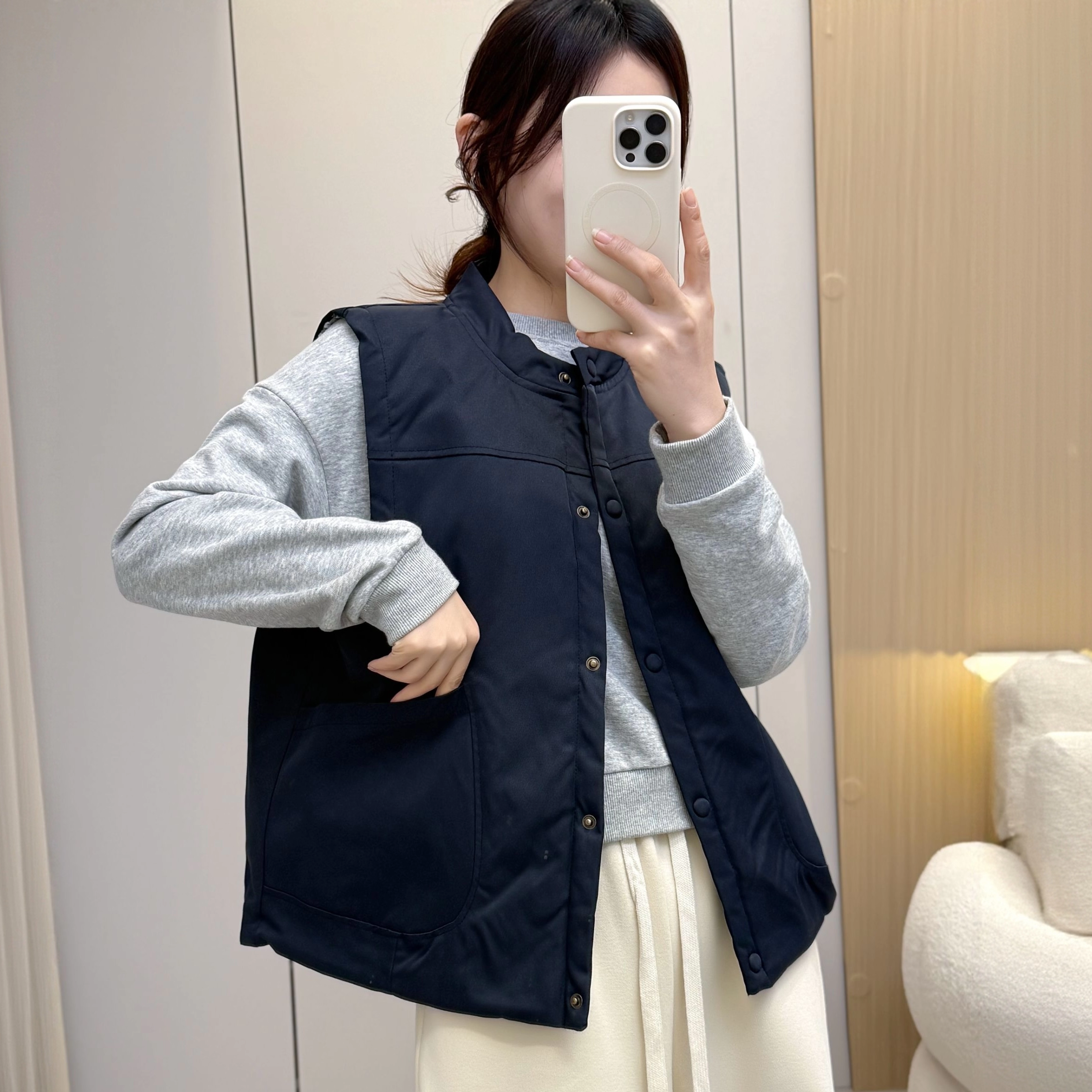 日系复古风小个子宽松短款棉马甲外套女2025秋冬新款宽松百搭马夹,淘宝优惠券,粉丝福利购,淘宝优惠卷