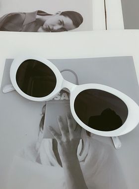 小红书红色复古椭圆太阳镜防紫外线高清开车防眩光高级新款墨镜