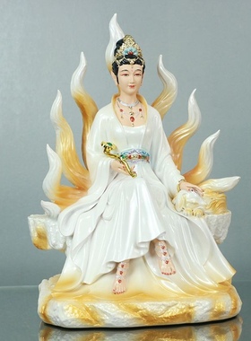 九尾狐神像白狐红狐九姑娘像妲己娘娘女狐像家用树脂玄关桌面摆