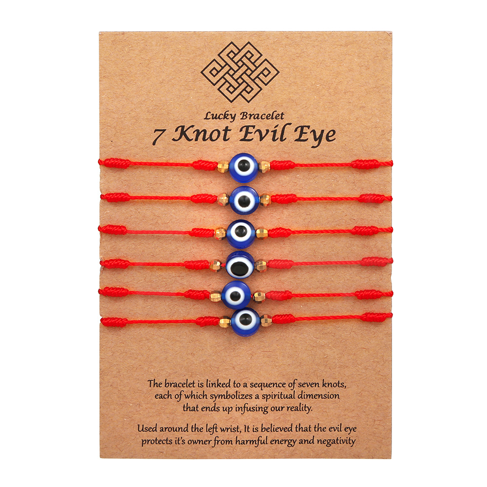 2022 New 6pcs/set Lucky Turkish Evil Eye Braided Bracelet - 图2